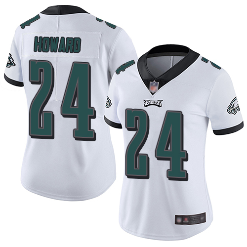 Eagles #24 Jordan Howard White Women's Stitched Football Vapor Untouchable Limited Jersey