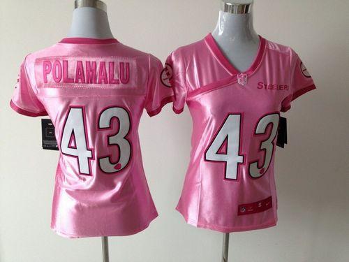 Nike Steelers #43 Troy Polamalu New Pink Women's Be Luv'd Stitched NFL Elite Jersey