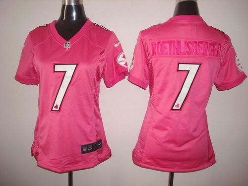 Nike Steelers #7 Ben Roethlisberger Pink New Women's Be Luv'd Stitched NFL Elite Jersey