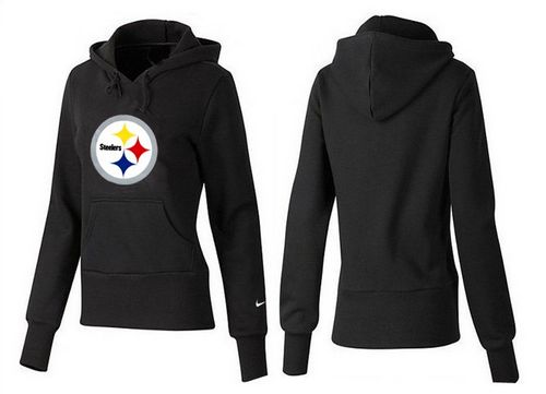 Women's Pittsburgh Steelers Logo Pullover Hoodie Black