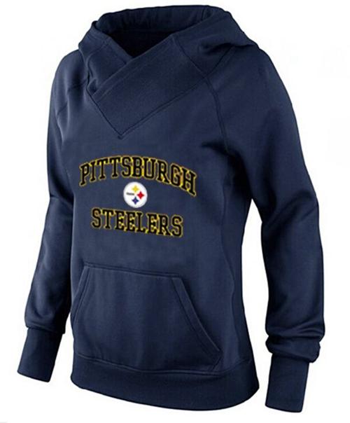 Women's Pittsburgh Steelers Heart & Soul Pullover Hoodie Navy Blue