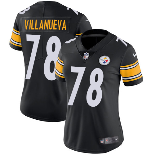 Nike Steelers #78 Alejandro Villanueva Black Team Color Women's Stitched NFL Vapor Untouchable Limited Jersey