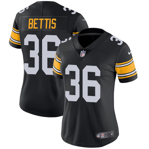 Nike Steelers #36 Jerome Bettis Black Alternate Women's Stitched NFL Vapor Untouchable Limited Jersey - Click Image to Close