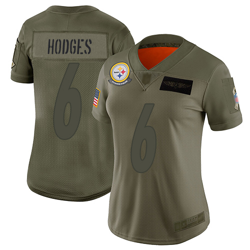 Steelers #6 Devlin Hodges Camo Women's Stitched Football Limited 2019 Salute to Service Jersey