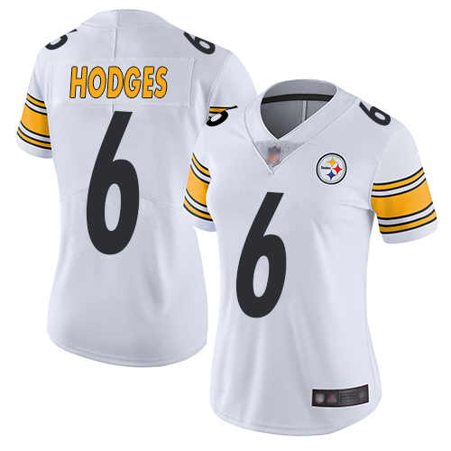 Steelers #6 Devlin Hodges White Women's Stitched Football Vapor Untouchable Limited Jersey - Click Image to Close