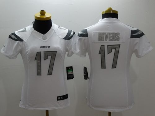 Nike Chargers #17 Philip Rivers White Women's Stitched NFL Limited Platinum Jersey