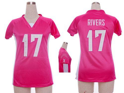 Nike Chargers #17 Philip Rivers Pink Draft Him Name & Number Top Women's Stitched NFL Elite Jersey