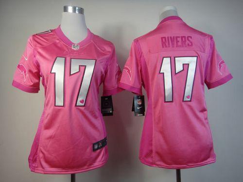 Nike Chargers #17 Philip Rivers Pink Women's Be Luv'd Stitched NFL Elite Jersey