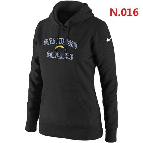 Women's Nike San Diego Chargers Heart & Soul Pullover Hoodie Black