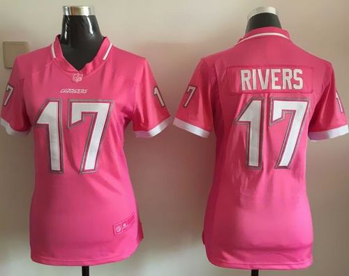 Nike Chargers #17 Philip Rivers Pink Women's Stitched NFL Elite Bubble Gum Jersey