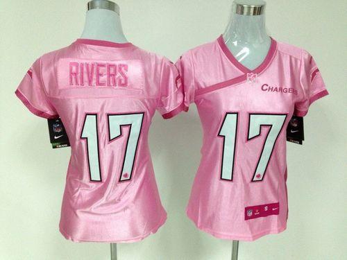 Nike Chargers #17 Philip Rivers New Pink Women's Be Luv'd Stitched NFL Elite Jersey