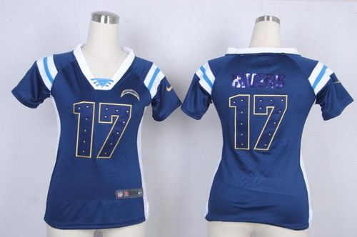 Nike Chargers #17 Philip Rivers Navy Blue Team Color Women's Stitched NFL Elite Draft Him Shimmer Jersey - Click Image to Close