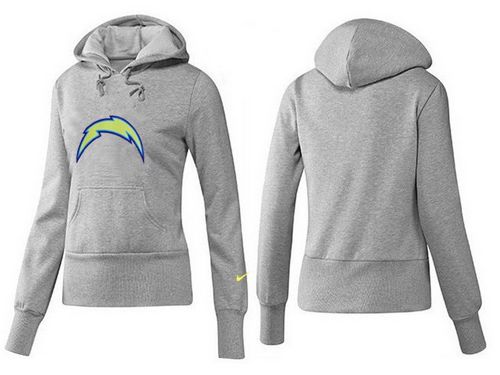 Women's Los Angeles Chargers Logo Pullover Hoodie Grey