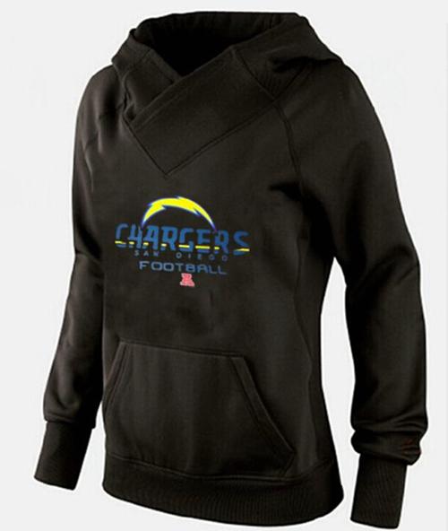 Women's Los Angeles Chargers Big & Tall Critical Victory Pullover Hoodie Black