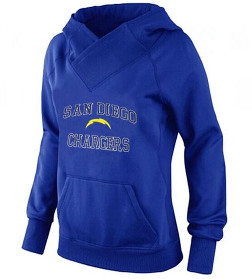 Women's Los Angeles Chargers Heart & Soul Pullover Hoodie Blue