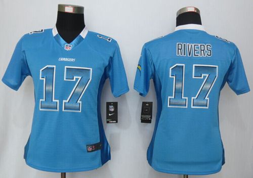 Nike Chargers #17 Philip Rivers Electric Blue Alternate Women's Stitched NFL Elite Strobe Jersey