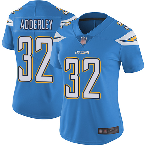 Chargers #32 Nasir Adderley Electric Blue Alternate Women's Stitched Football Vapor Untouchable Limited Jersey - Click Image to Close