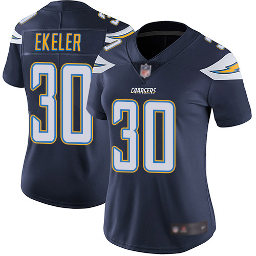 Chargers #30 Austin Ekeler Navy Blue Team Color Women's Stitched Football Vapor Untouchable Limited Jersey - Click Image to Close