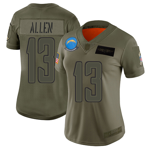 Chargers #13 Keenan Allen Camo Women's Stitched Football Limited 2019 Salute to Service Jersey - Click Image to Close