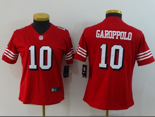 Nike 49ers #10 Jimmy Garoppolo Red Team Color Women's Stitched NFL Vapor Untouchable Limited II Jersey - Click Image to Close