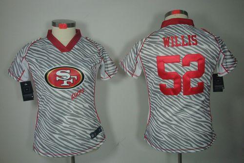 Nike 49ers #52 Patrick Willis Zebra Women's Stitched NFL Elite Jersey - Click Image to Close