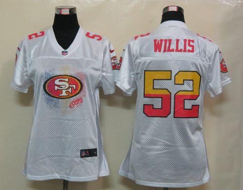 Nike 49ers #52 Patrick Willis White Women's Fem Fan NFL Game Jersey