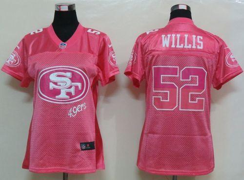 Nike 49ers #52 Patrick Willis Pink Women's Fem Fan NFL Game Jersey