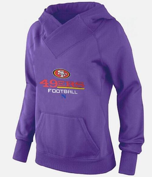 Women's San Francisco 49ers Big & Tall Critical Victory Pullover Hoodie Purple - Click Image to Close