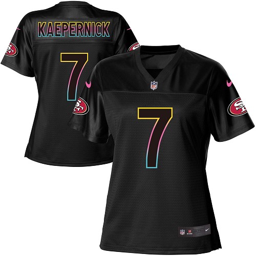 Nike 49ers #7 Colin Kaepernick Black Women's NFL Fashion Game Jersey