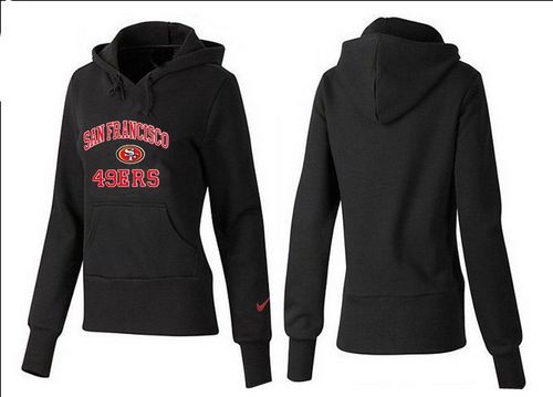 Women's San Francisco 49ers Heart & Soul Pullover Hoodie Black - Click Image to Close