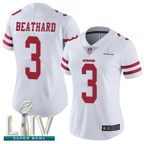 49ers #3 C.J. Beathard White Super Bowl LIV Bound Women's Stitched Football Vapor Untouchable Limited Jersey - Click Image to Close