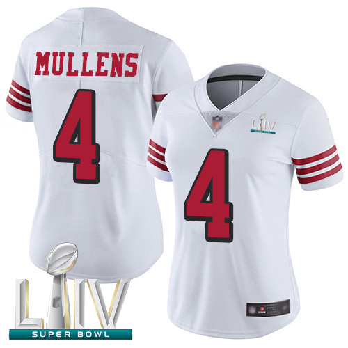 49ers #4 Nick Mullens White Rush Super Bowl LIV Bound Women's Stitched Football Vapor Untouchable Limited Jersey - Click Image to Close