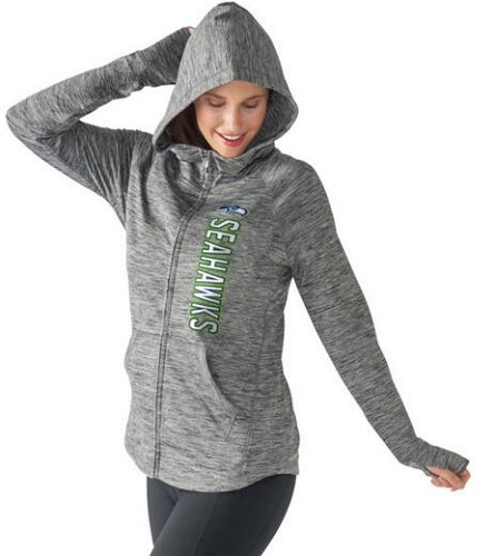 Women's NFL Seattle Seahawks G-III 4Her by Carl Banks Recovery Full-Zip Hoodie Heathered Gray