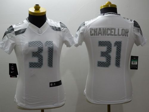 Nike Seahawks #31 Kam Chancellor White Women's Stitched NFL Limited Platinum Jersey