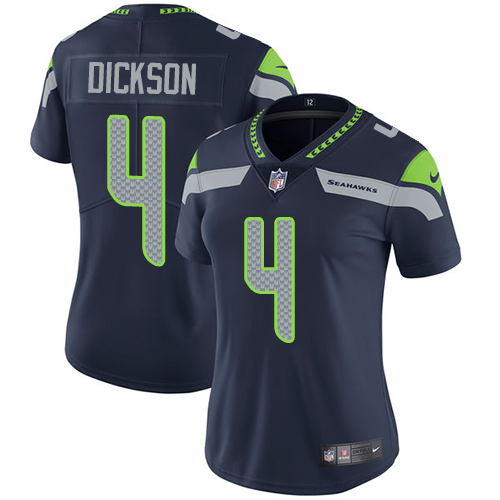 Nike Seahawks #4 Michael Dickson Steel Blue Team Color Women's Stitched NFL Vapor Untouchable Limited Jersey - Click Image to Close