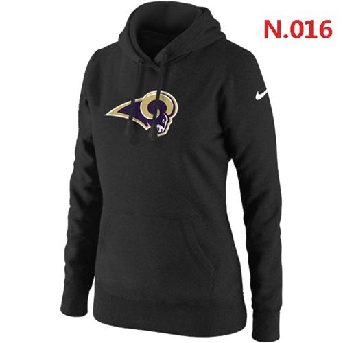 Women's Los Angeles Rams Logo Pullover Hoodie Black