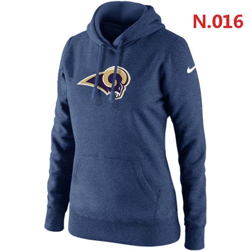 Women's Los Angeles Rams Logo Pullover Hoodie Dark Blue