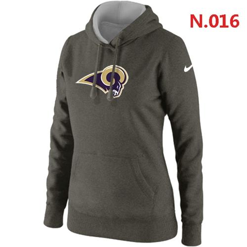 Women's Los Angeles Rams Logo Pullover Hoodie Dark Grey