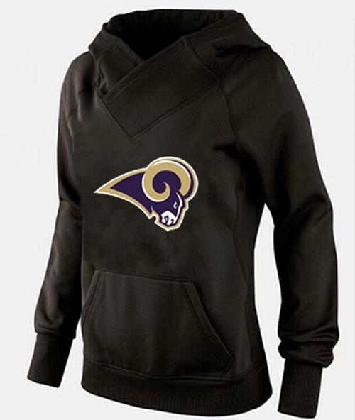 Women's Los Angeles Rams Logo Pullover Hoodie Black-1