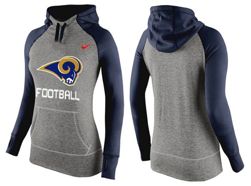 Women's Nike Los Angeles Rams Performance Hoodie Grey & Dark Blue