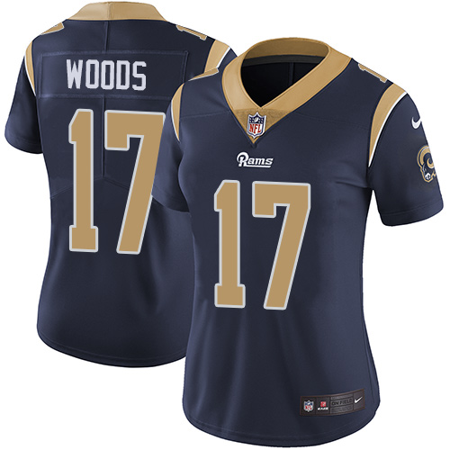 Nike Rams #17 Robert Woods Navy Blue Team Color Women's Stitched NFL Vapor Untouchable Limited Jersey - Click Image to Close