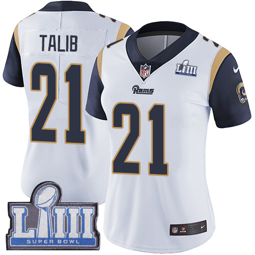 Nike Rams #21 Aqib Talib White Super Bowl LIII Bound Women's Stitched NFL Vapor Untouchable Limited Jersey - Click Image to Close