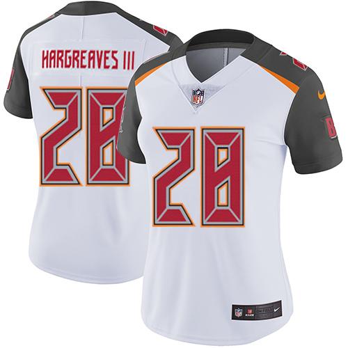 Nike Buccaneers #28 Vernon Hargreaves III White Women's Stitched NFL Vapor Untouchable Limited Jersey - Click Image to Close