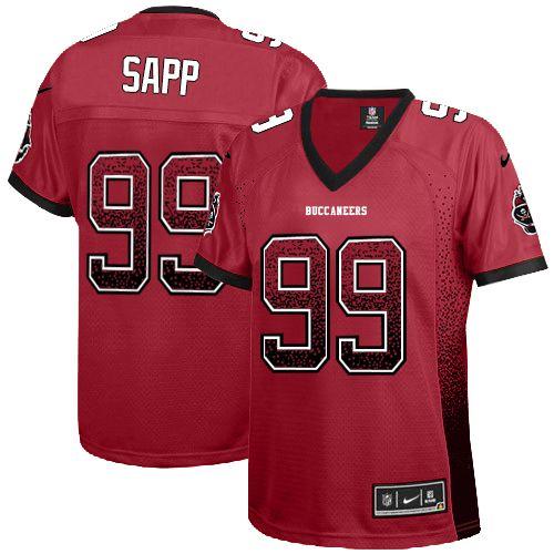 Nike Buccaneers #99 Warren Sapp Red Team Color Women's Stitched NFL Elite Drift Fashion Jersey