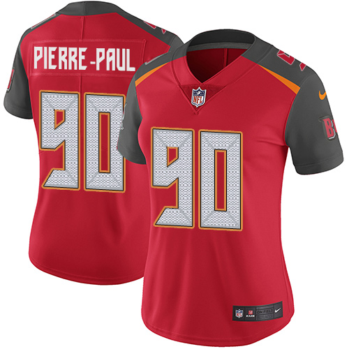 Nike Buccaneers #90 Jason Pierre-Paul Red Team Color Women's Stitched NFL Vapor Untouchable Limited Jersey