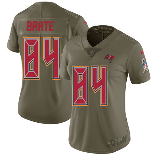 Nike Buccaneers #84 Cameron Brate Olive Women's Stitched NFL Limited 2017 Salute to Service Jersey - Click Image to Close