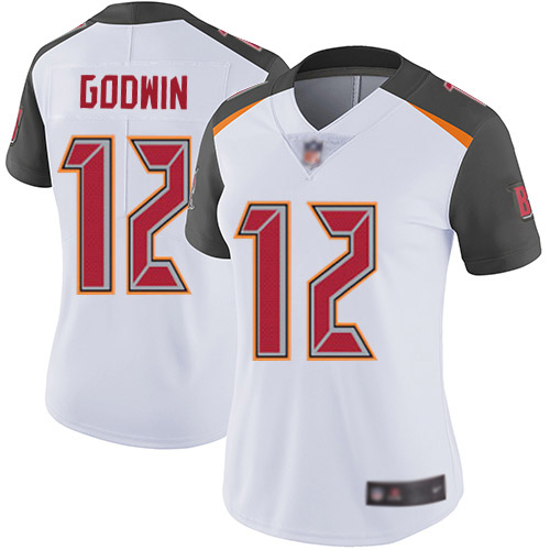 Buccaneers #12 Chris Godwin White Women's Stitched Football Vapor Untouchable Limited Jersey