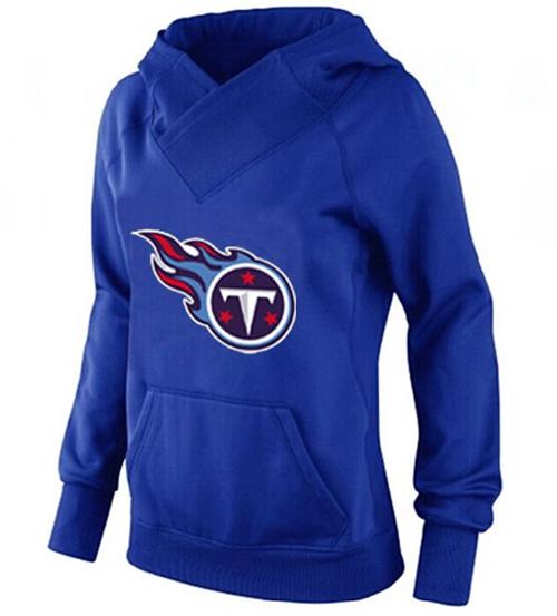 Women's Tennessee Titans Logo Pullover Hoodie Blue-1