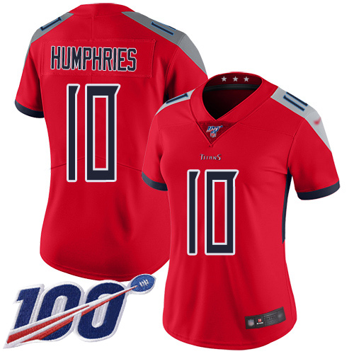 Titans #10 Adam Humphries Red Women's Stitched Football Limited Inverted Legend 100th Season Jersey - Click Image to Close