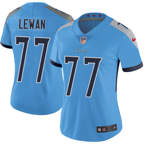 Nike Titans #77 Taylor Lewan Light Blue Alternate Women's Stitched NFL Vapor Untouchable Limited Jersey - Click Image to Close